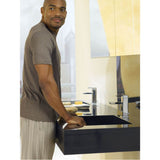 90 Degree One-Handle Modern Bathroom Faucet with Drain Assembly, Chrome