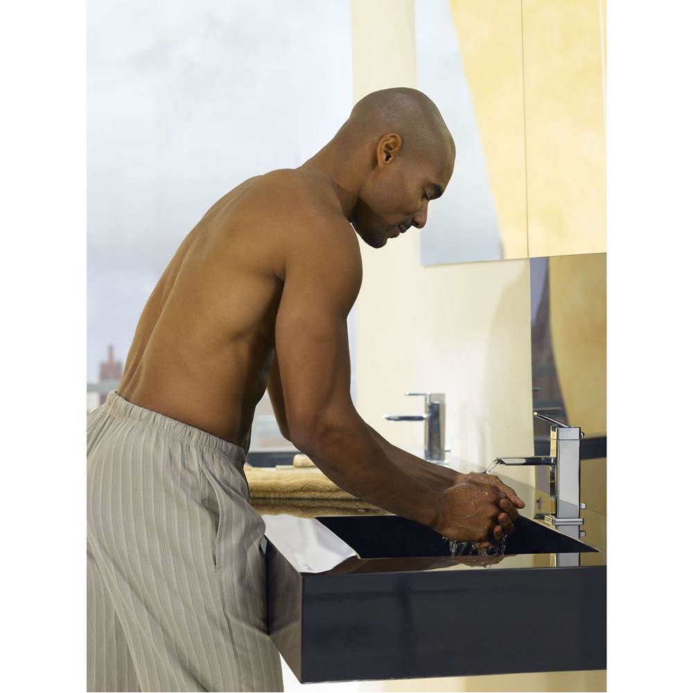 90 Degree One-Handle Modern Bathroom Faucet with Drain Assembly, Chrome