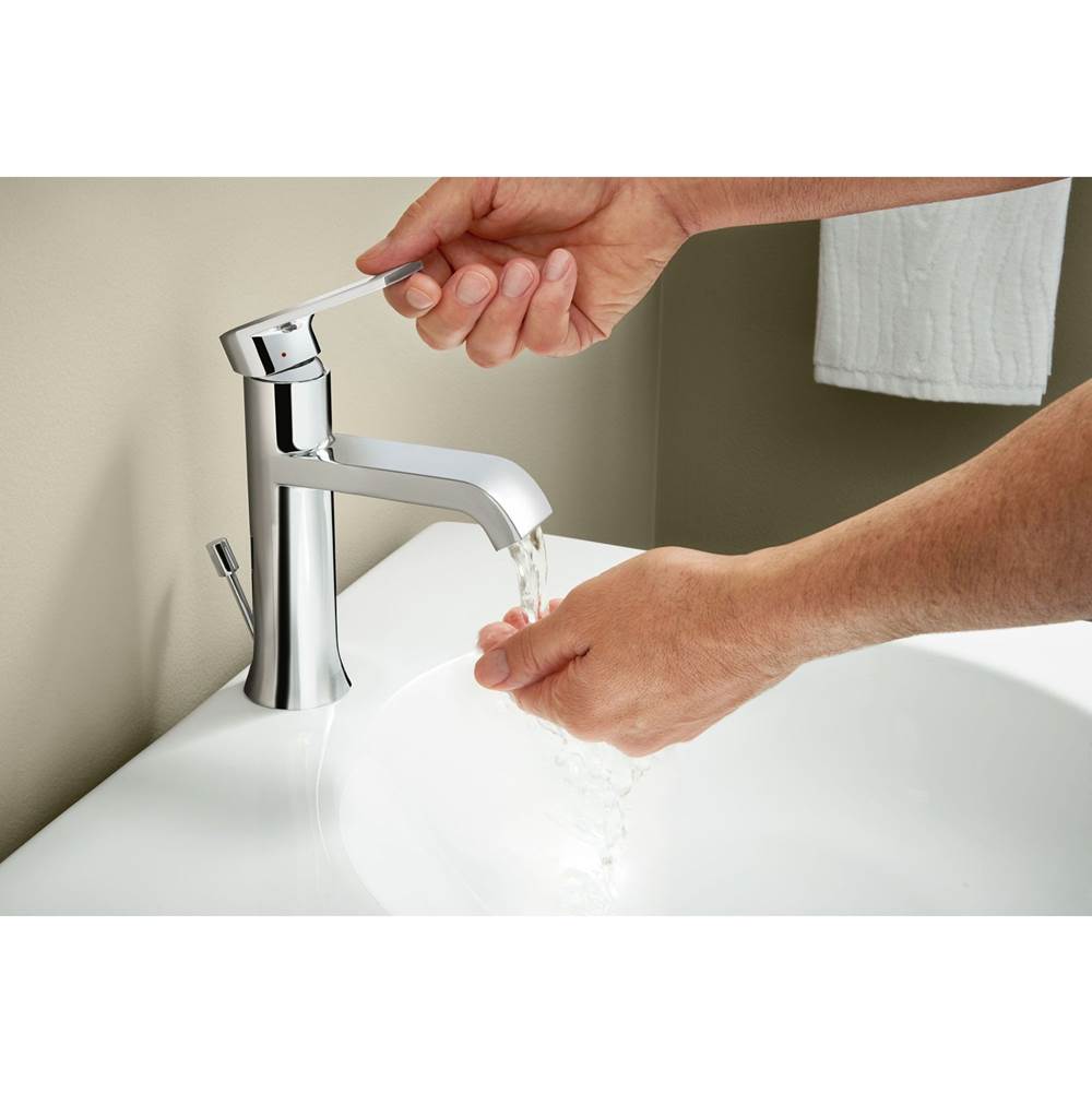 Genta LX One-Handle Single Hole Modern Bathroom Sink Faucet with Optional Deckplate, Chrome