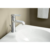 Genta LX One-Handle Single Hole Modern Bathroom Sink Faucet with Optional Deckplate, Chrome