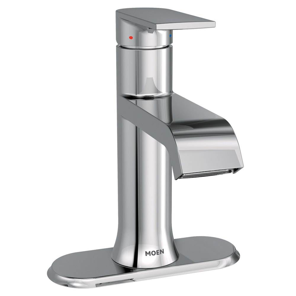 Genta LX One-Handle Single Hole Modern Bathroom Sink Faucet with Optional Deckplate, Chrome