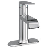 Genta LX One-Handle Single Hole Modern Bathroom Sink Faucet with Optional Deckplate, Chrome