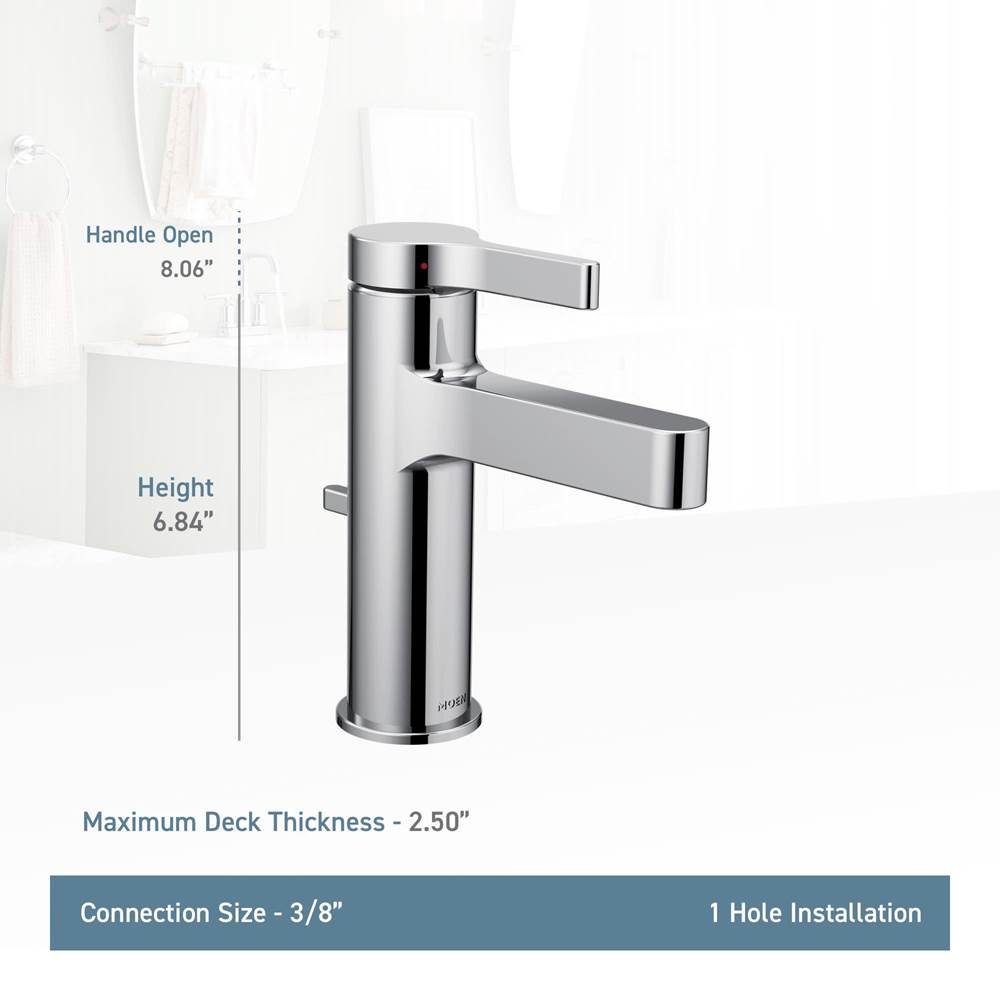 Vichy One-Handle Single Hole Modern Bathroom Faucet, Chrome