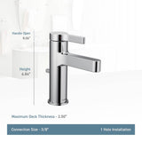Vichy One-Handle Single Hole Modern Bathroom Faucet, Chrome