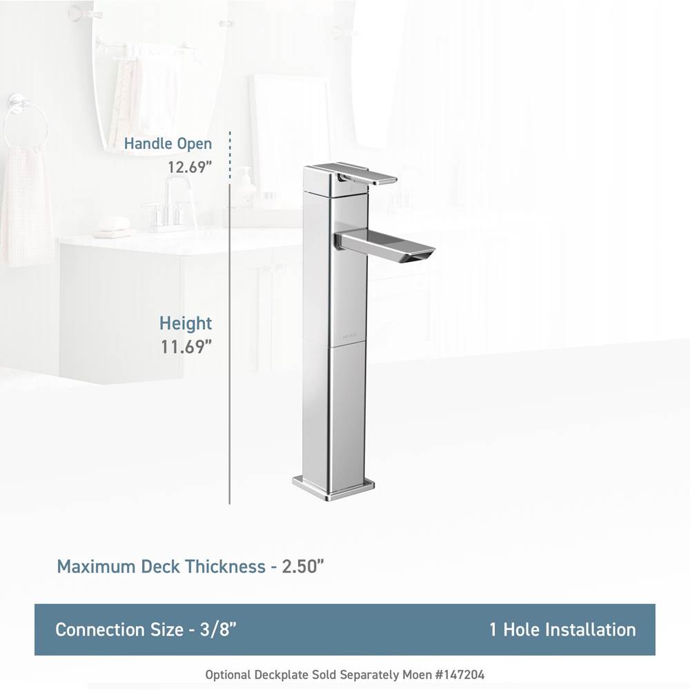 90 Degree One-Handle Vessel Sink Modern Bathroom Faucet, Brushed Nickel
