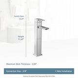 90 Degree One-Handle Vessel Sink Modern Bathroom Faucet, Brushed Nickel