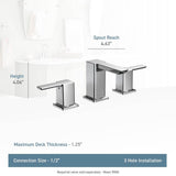 90 Degree 8 in. Widespread 2-Handle Mid-Arc Bathroom Faucet Trim Kit in Chrome (Valve Sold Separately)