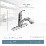 Integra One-Handle Pullout Kitchen or Laundry Faucet Featuring Power Clean, Chrome
