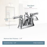 Dartmoor Two-Handle Low arc Bathroom Faucet, Chrome