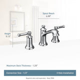 Dartmoor 8 in. Widespread 2-Handle Bathroom Faucet in Chrome (Valve Sold Separately)