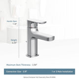 Rizon One-Handle Modern Bathroom Faucet with Drain Assembly, Chrome