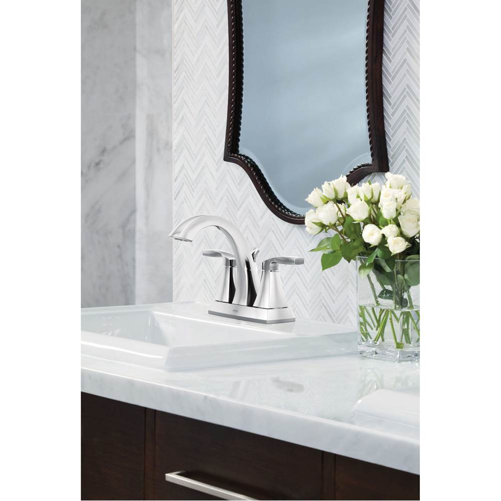 Voss Two-Handle High Arc Centerset Bathroom Faucet, Chrome