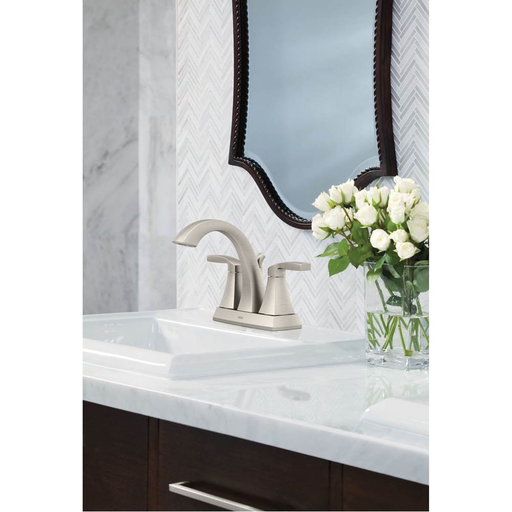 Voss Two-Handle High Arc Centerset Bathroom Faucet, Chrome