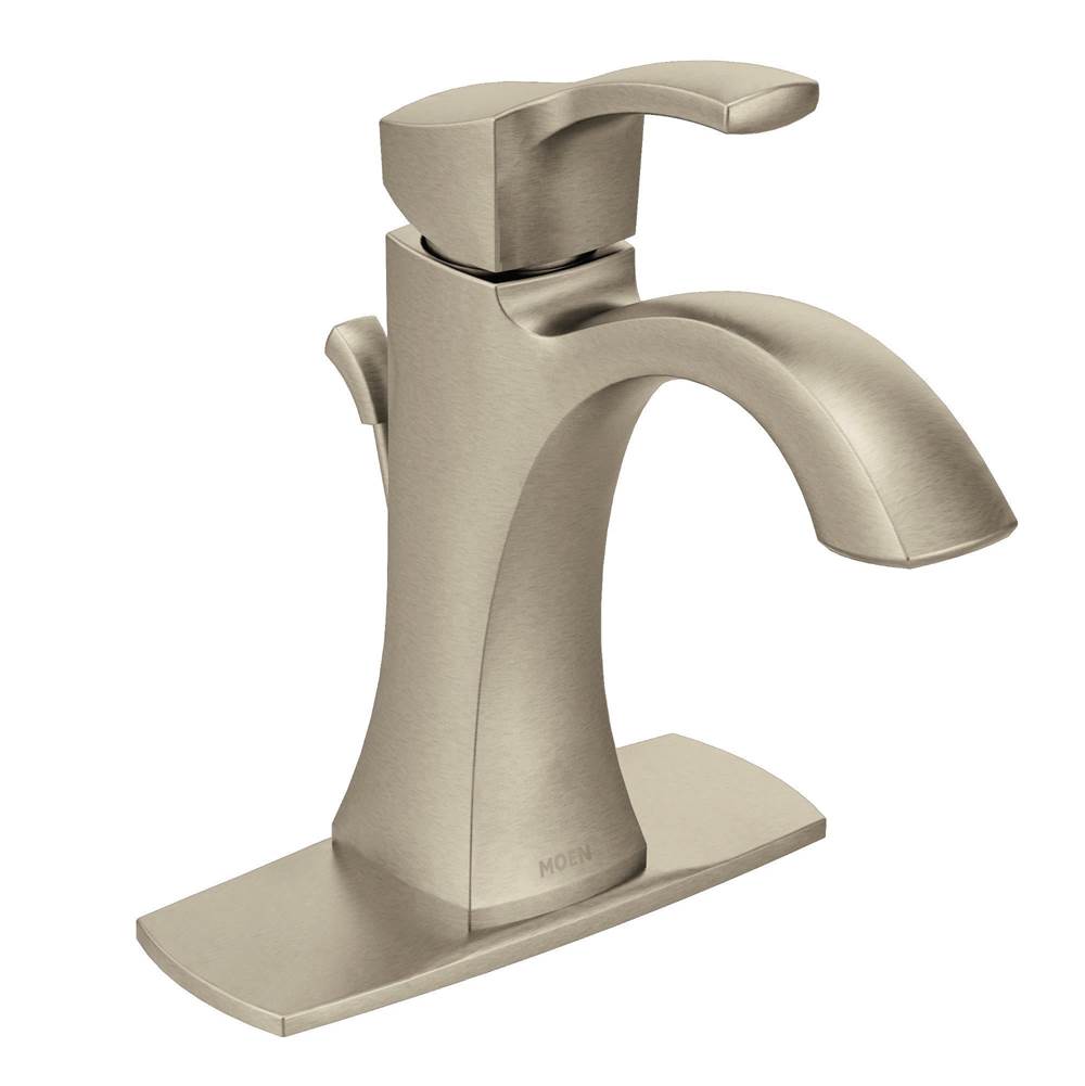 Voss One-Handle Single Hole Bathroom Sink Faucet with Optional Deckplate, Chrome