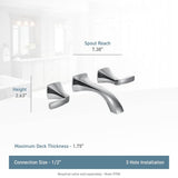 Voss Wall Mount 2-Handle Low-Arc Lavatory Faucet Trim Kit in Chrome (Valve Sold Separately)