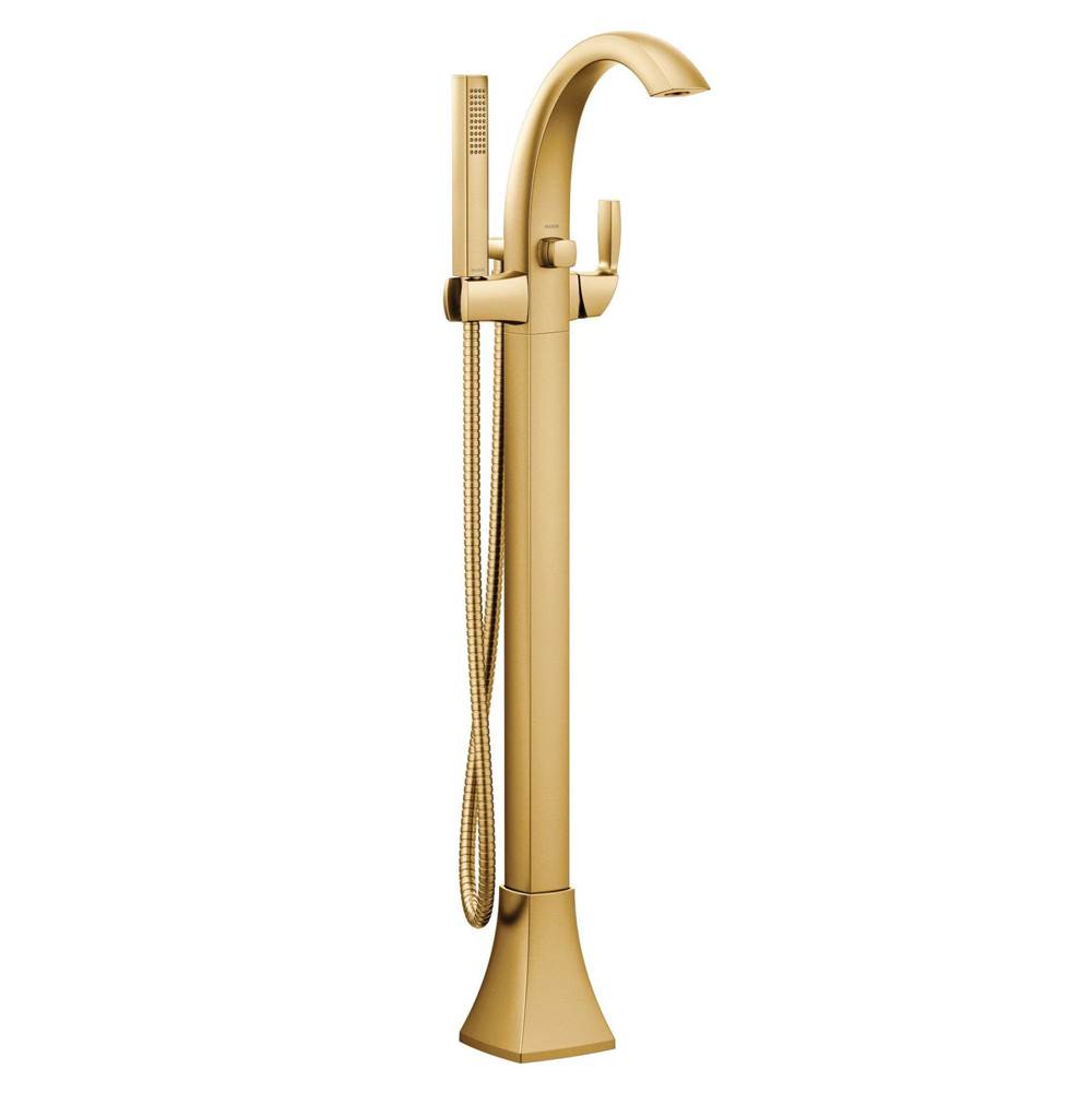 Voss One-Handle Freestanding Floor Mount Tub Filler with Handshower, Chrome