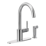 Align One-Handle High-Arc Modern Kitchen Faucet with Side Spray, Chrome