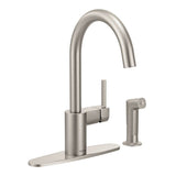 Align One-Handle High-Arc Modern Kitchen Faucet with Side Spray, Chrome