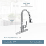 Moen Brantford Motionsense Wave Touchless One-Handle Pulldown Kitchen Faucet Featuring Reflex, Chrome ()