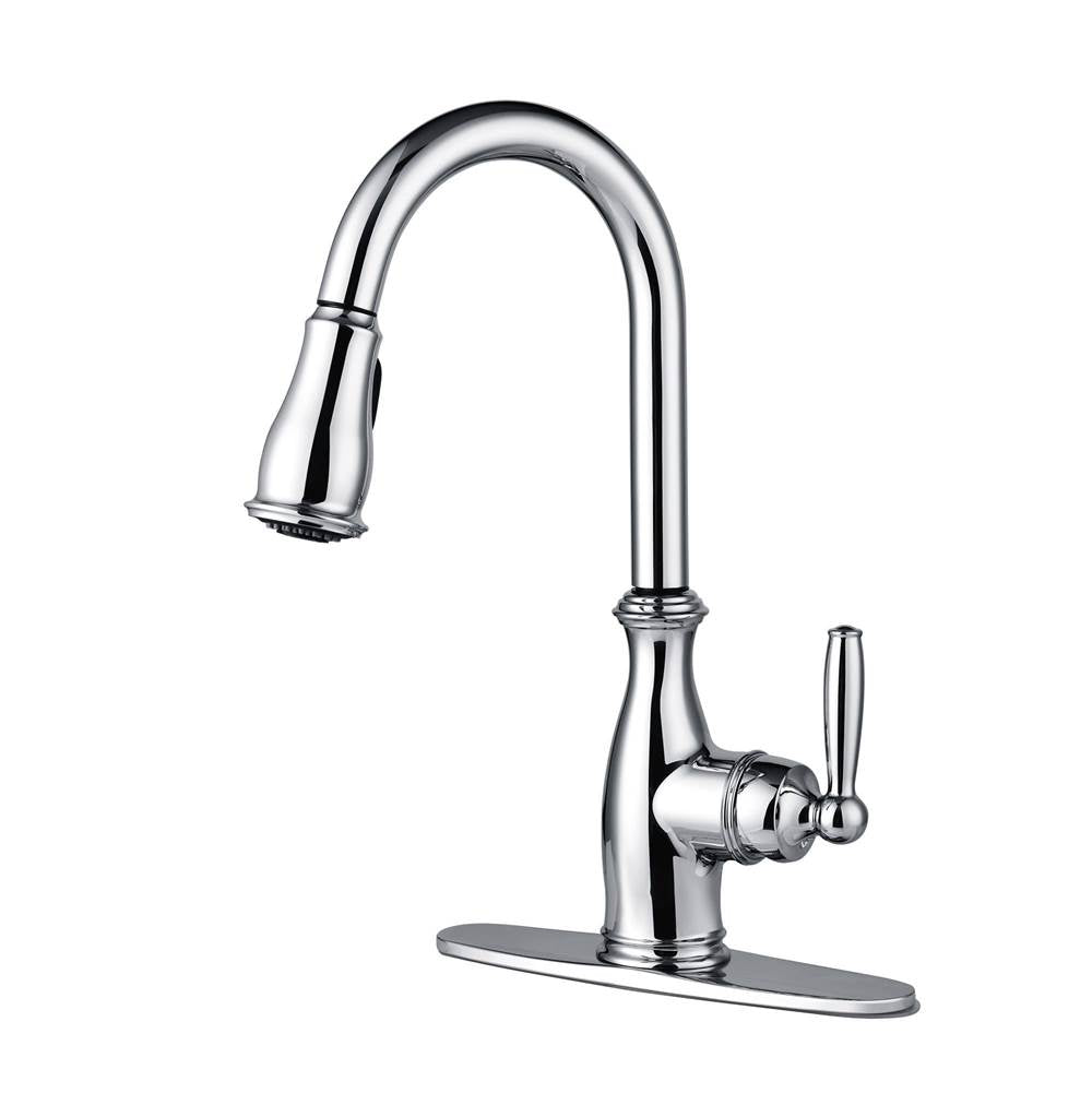 Brantford One-Handle Pulldown Kitchen Faucet Featuring Power Boost and Reflex, Chrome