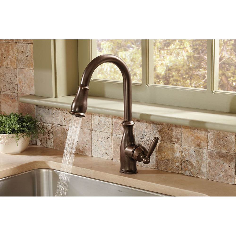 Brantford One-Handle Pulldown Kitchen Faucet Featuring Power Boost and Reflex, Chrome