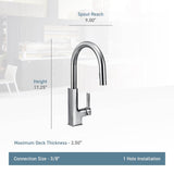 STO One-Handle High Arc Pulldown Kitchen Faucet with Power Clean, Chrome