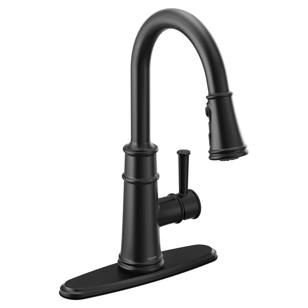 Belfield Single-Handle Pull-Down Sprayer Kitchen Faucet with Reflex and Power Boost in Matte Black