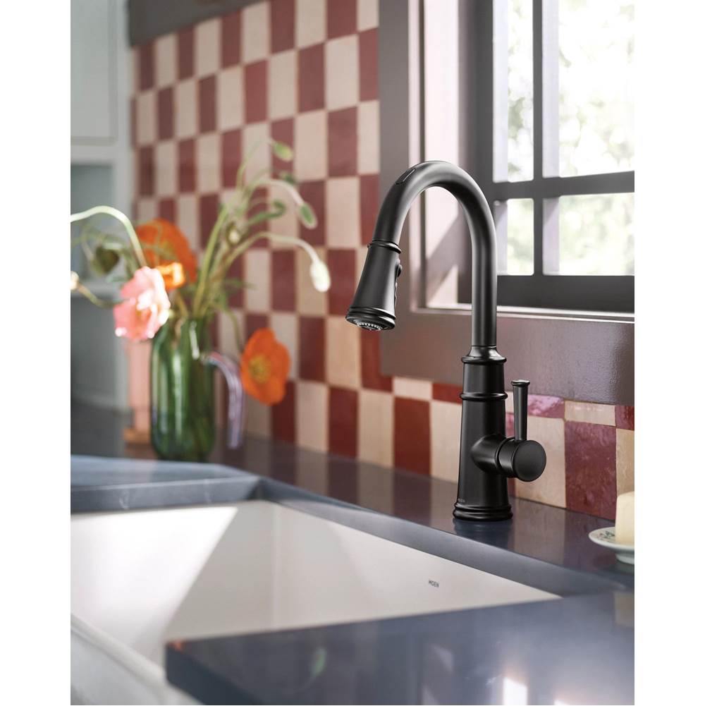 Belfield Smart Faucet Touchless Pull Down Sprayer Kitchen Faucet with Voice Control and Power Boost, Matte Black