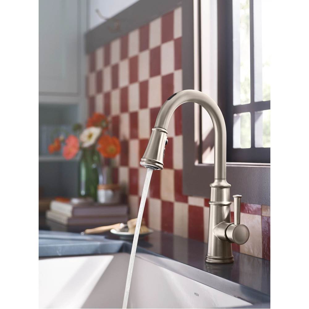 Belfield Smart Faucet Touchless Pull Down Sprayer Kitchen Faucet with Voice Control and Power Boost, Spot Resist Stainless