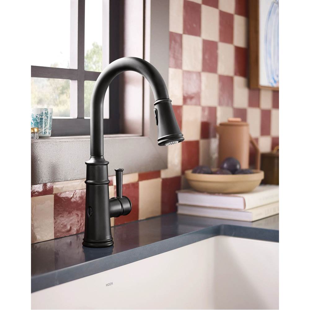Belfield Touchless 1-Handle Pull-Down Sprayer Kitchen Faucet with MotionSense Wave and Power Clean in Matte Black