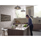 Modern Deck Mounted Kitchen Soap Dispenser with Above the Sink Refillable Bottle, Brushed Gold