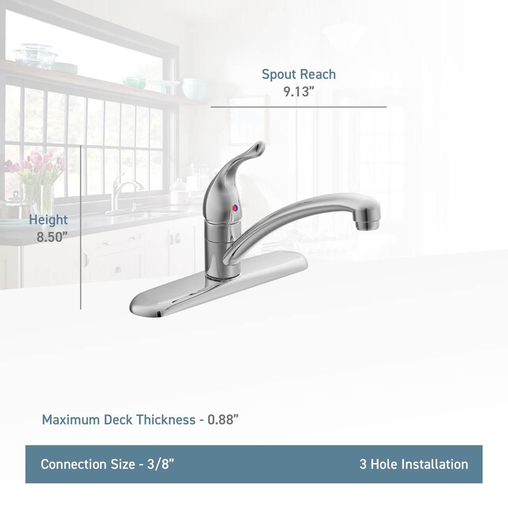 Chateau Single-Handle Standard Kitchen Faucet in Chrome