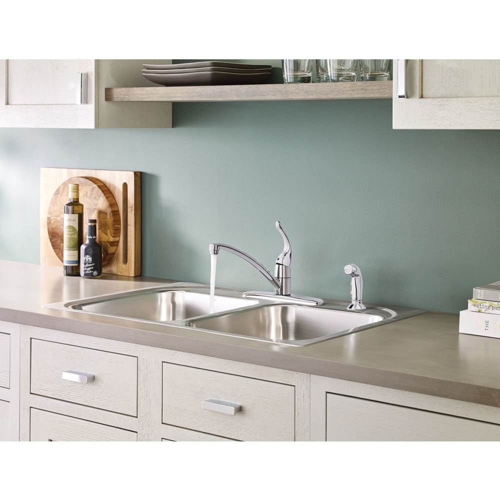 Chateau Single-Handle Standard Kitchen Faucet with Side Sprayer in Chrome