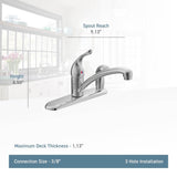 Chateau One-Handle Low-Arc Kitchen Faucet with Side Sprayer in Deck, Chrome