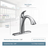 Camerist One-Handle Pullout Kitchen Faucet Featuring Power Clean and Reflex, Chrome