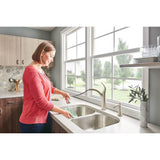 Transitional Deck Mounted Kitchen Soap Dispenser with Above the Sink Refillable Bottle, Brushed Gold