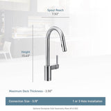 Align One-Handle Modern Kitchen Pulldown Faucet with Reflex and Power Clean Spray Technology, Chrome