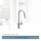 Align Motionsense Wave One-Sensor Touchless One-Handle High Arc Modern Pulldown Kitchen Faucet with Reflex, Brushed Gold