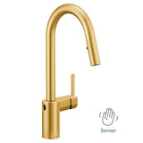 Align Motionsense Wave One-Sensor Touchless One-Handle High Arc Modern Pulldown Kitchen Faucet with Reflex, Brushed Gold