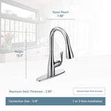 Arbor One-Handle Pulldown Kitchen Faucet Featuring Power Boost and Reflex, Matte Black
