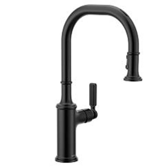 Moen - Matte Black One-Handle High Arc Pulldown Kitchen Faucet - Matte Black