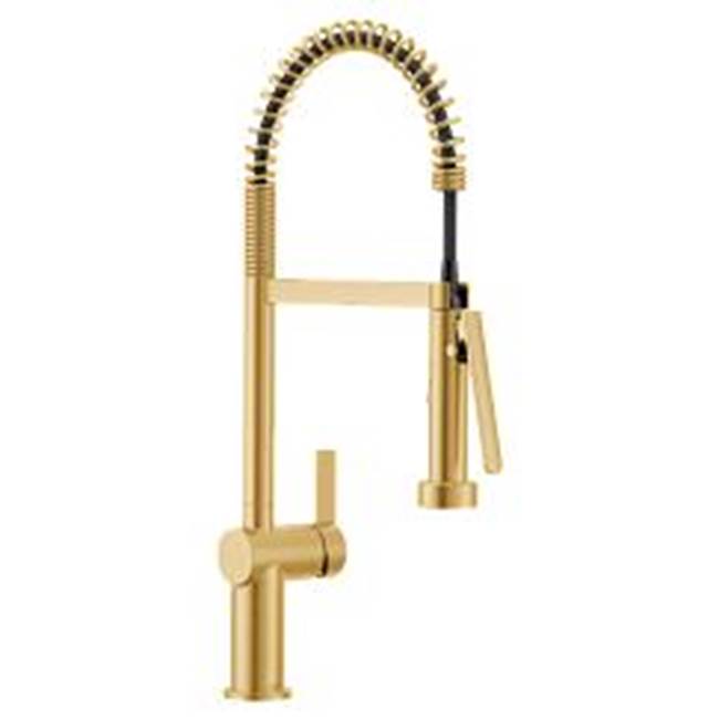 Moen - Brushed Gold One-Handle Pulldown Kitchen Faucet - Brushed Gold