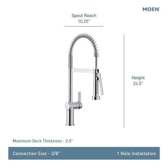Chrome One-Handle Pulldown Kitchen Faucet