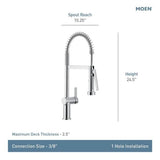 Chrome One-Handle Pulldown Kitchen Faucet