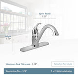 Camerist One-Handle Low Arc Kitchen Faucet, Chrome