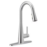 Sleek One-Handle High Arc Pulldown Kitchen Faucet Featuring Power Boost, Chrome