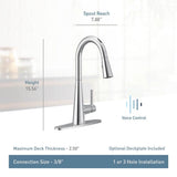 Sleek Smart Faucet Touchless Pull Down Sprayer Kitchen Faucet with Voice Control and Power Boost, Brushed Gold