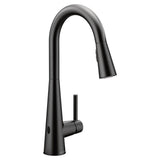 Sleek Motionsense Wave Sensor Touchless One-Handle High Arc Pulldown Modern Kitchen Faucet Featuring Power Clean, Brushed Gold