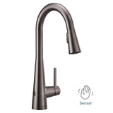 Sleek Motionsense Wave Sensor Touchless One-Handle High Arc Pulldown Modern Kitchen Faucet Featuring Power Clean, Brushed Gold