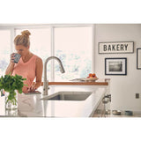 Sleek Motionsense Wave Sensor Touchless One-Handle High Arc Pulldown Modern Kitchen Faucet Featuring Power Clean, Brushed Gold